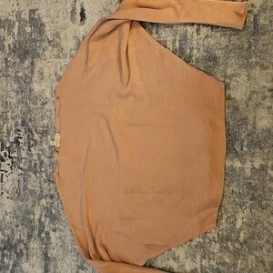 Philosophy Poncho Light Rose Colored Ribbed Boatneck  Sweater